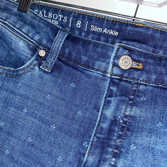Talbots flawless slim ankle denim flower print jeans - Picture 2 of 8